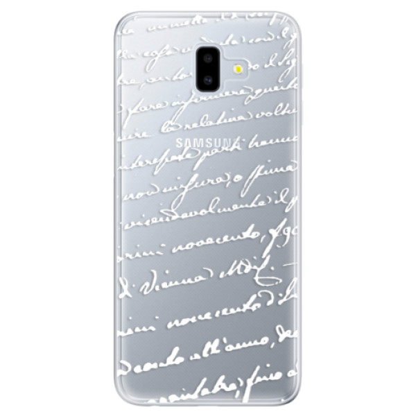 Odolné silikónové puzdro iSaprio - Handwriting 01 - white - Samsung Galaxy J6+