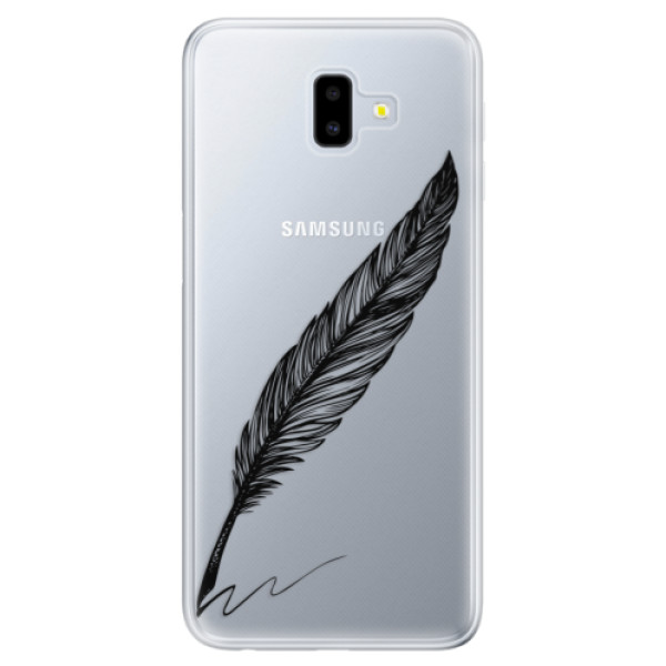 Odolné silikónové puzdro iSaprio - Writing By Feather - black - Samsung Galaxy J6+