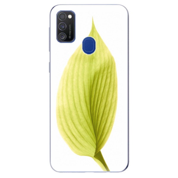 Odolné silikónové puzdro iSaprio - Green Leaf - Samsung Galaxy M21