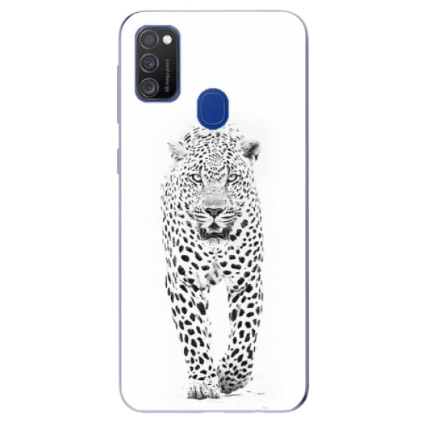 Odolné silikónové puzdro iSaprio - White Jaguar - Samsung Galaxy M21
