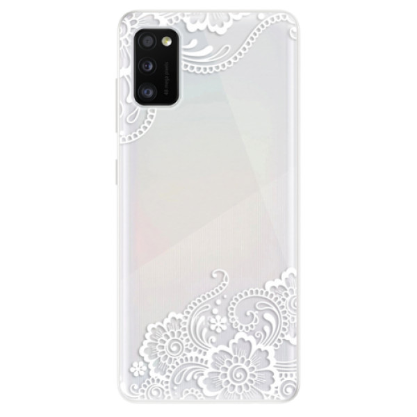 Odolné silikónové puzdro iSaprio - White Lace 02 - Samsung Galaxy A41