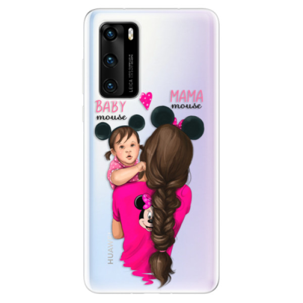 Odolné silikónové puzdro iSaprio - Mama Mouse Brunette and Girl - Huawei P40