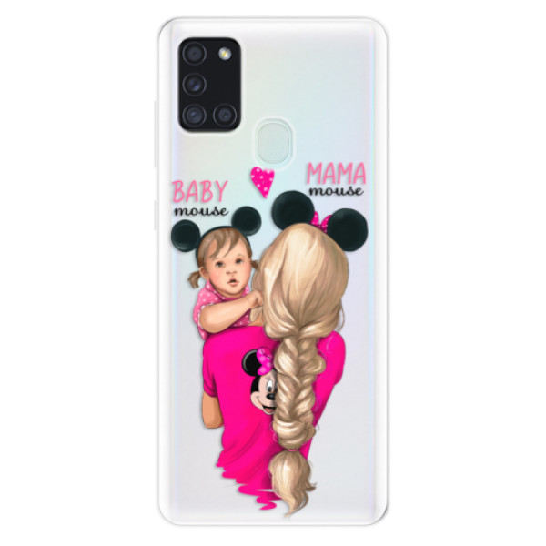 Odolné silikónové puzdro iSaprio - Mama Mouse Blond and Girl - Samsung Galaxy A21s