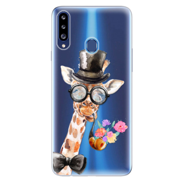Odolné silikónové puzdro iSaprio - Sir Giraffe - Samsung Galaxy A20s
