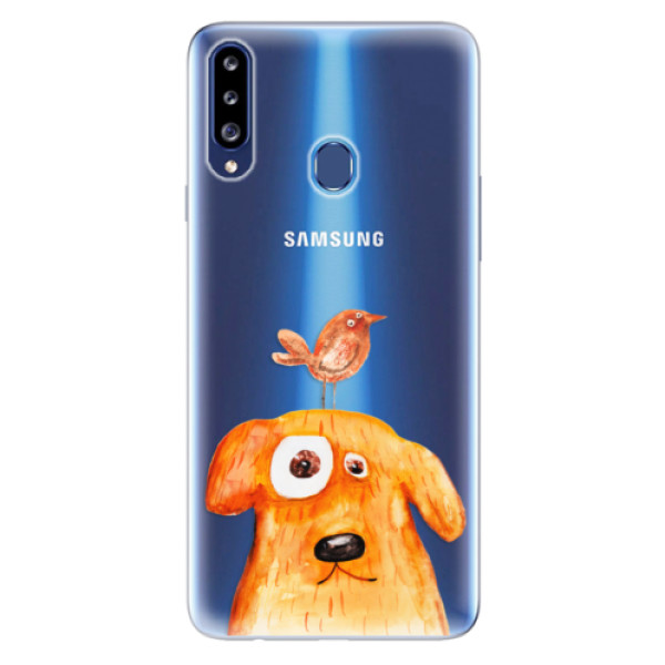 Odolné silikónové puzdro iSaprio - Dog And Bird - Samsung Galaxy A20s
