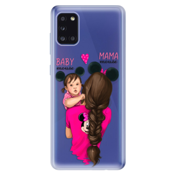 Odolné silikónové puzdro iSaprio - Mama Mouse Brunette and Girl - Samsung Galaxy A31
