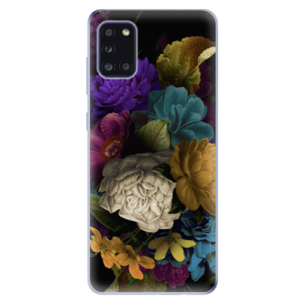 Odolné silikónové puzdro iSaprio - Dark Flowers - Samsung Galaxy A31