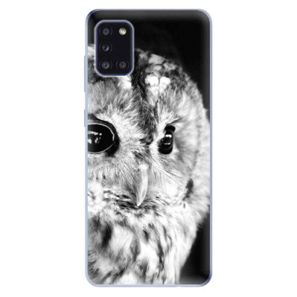 Odolné silikónové puzdro iSaprio - BW Owl - Samsung Galaxy A31