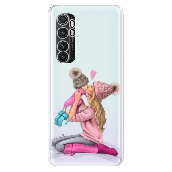 Odolné silikónové puzdro iSaprio - Kissing Mom - Blond and Girl - Xiaomi Mi Note 10 Lite