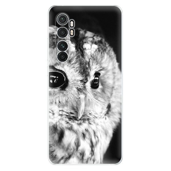 Odolné silikónové puzdro iSaprio - BW Owl - Xiaomi Mi Note 10 Lite