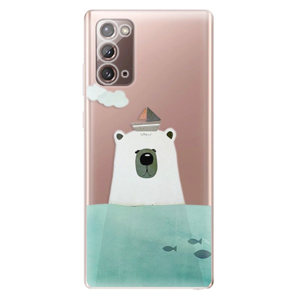 Odolné silikónové puzdro iSaprio - Bear With Boat - Samsung Galaxy Note 20