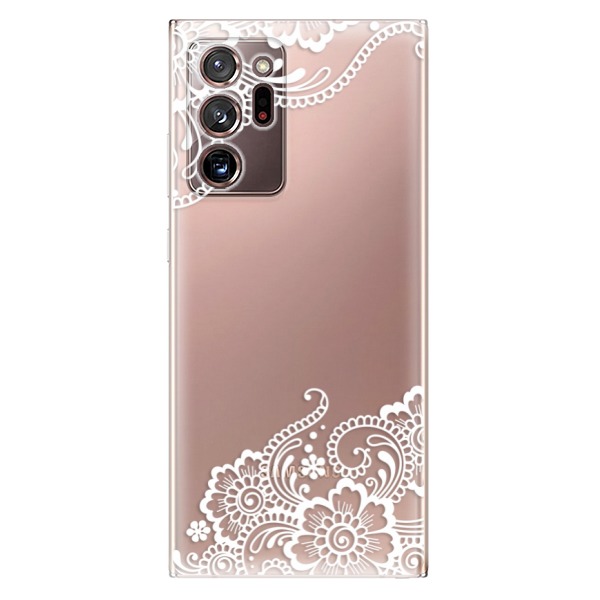 Odolné silikónové puzdro iSaprio - White Lace 02 - Samsung Galaxy Note 20 Ultra