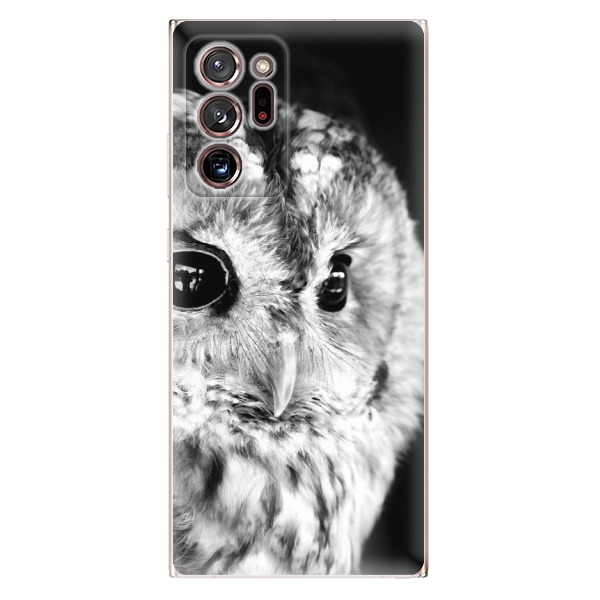 Odolné silikónové puzdro iSaprio - BW Owl - Samsung Galaxy Note 20 Ultra