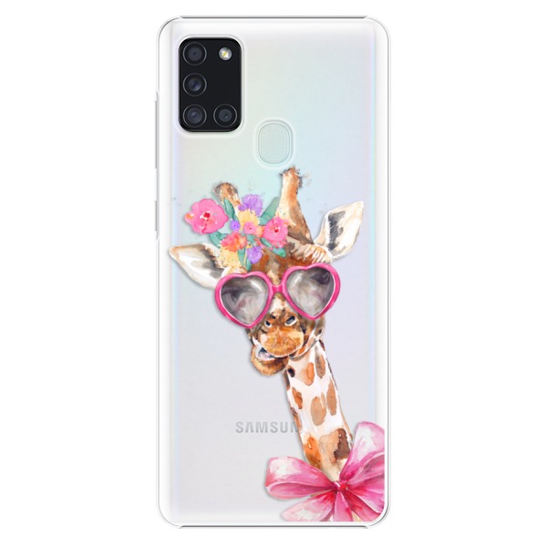 Plastové puzdro iSaprio - Lady Giraffe - Samsung Galaxy A21s