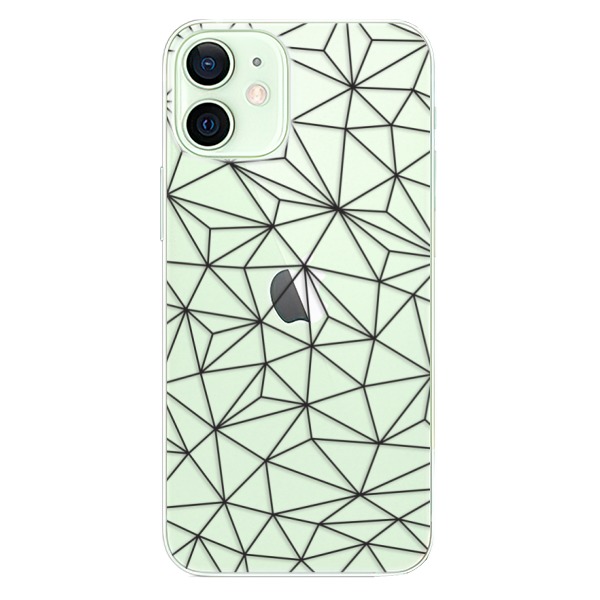 Plastové puzdro iSaprio - Abstract Triangles 03 - black - iPhone 12 mini