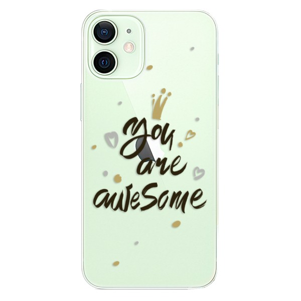 Plastové puzdro iSaprio - You Are Awesome - black - iPhone 12 mini