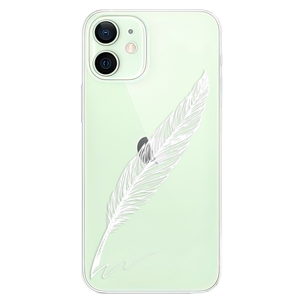 Odolné silikónové puzdro iSaprio - Writing By Feather - white - iPhone 12