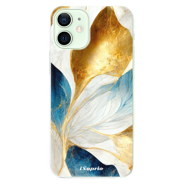 Odolné silikónové puzdro iSaprio - Blue Leaves - iPhone 12