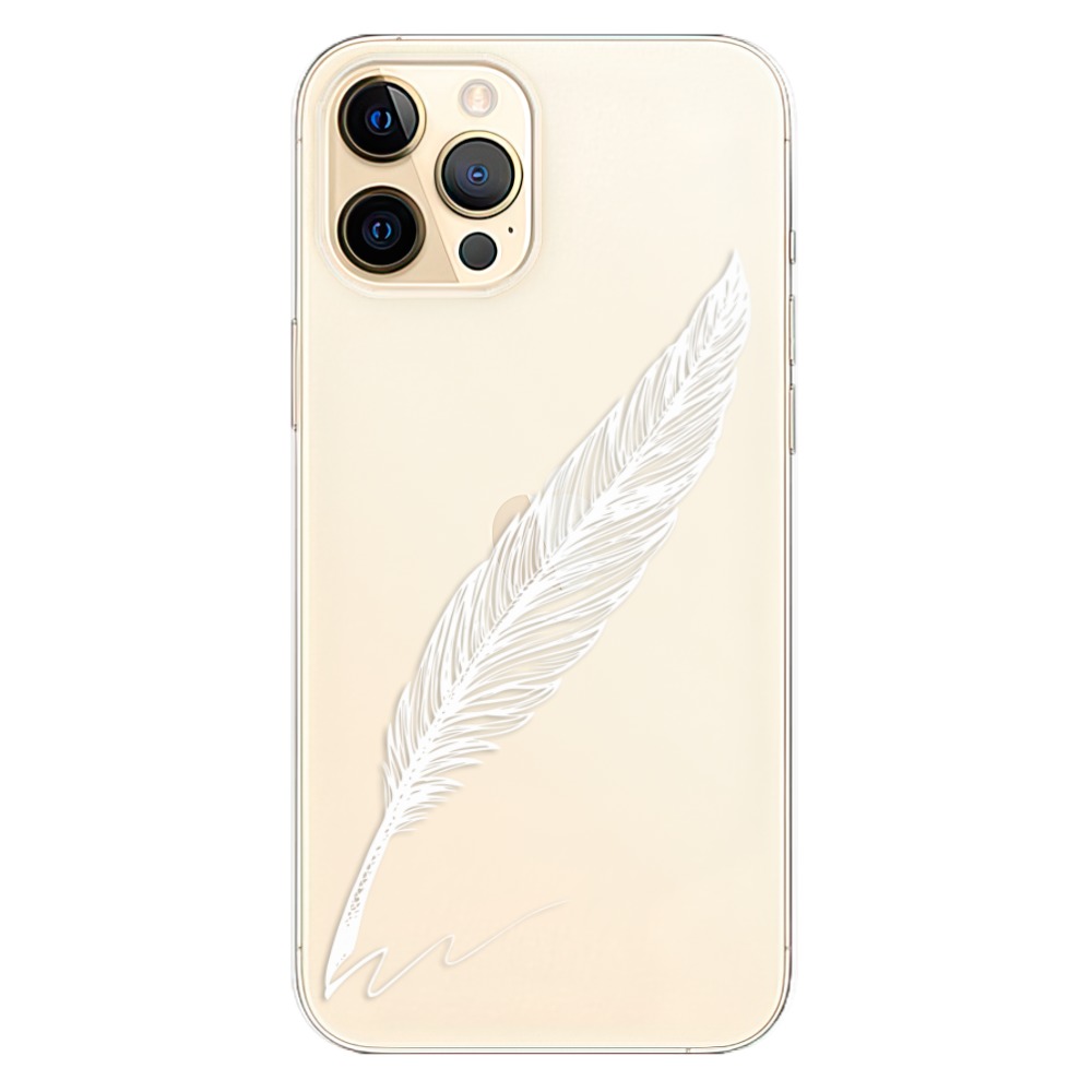 Odolné silikónové puzdro iSaprio - Writing By Feather - white - iPhone 12 Pro