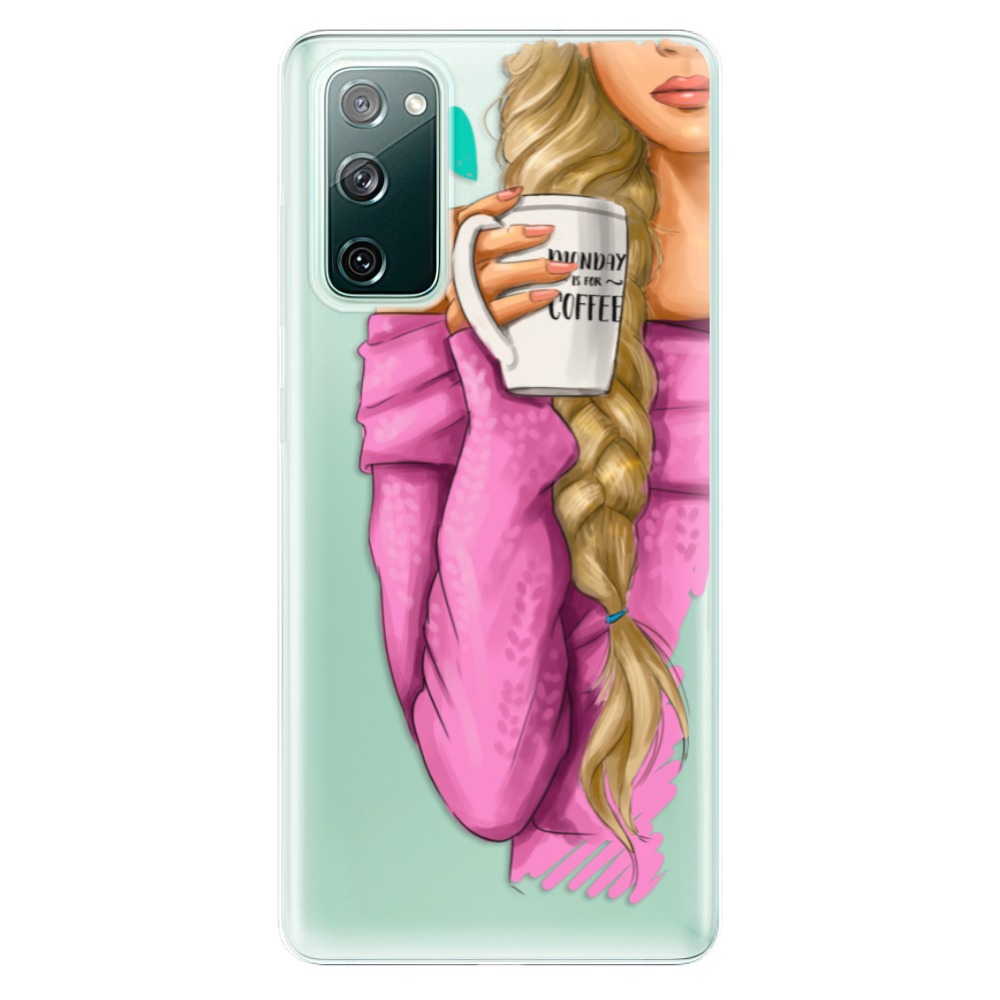 Odolné silikónové puzdro iSaprio - My Coffe and Blond Girl - Samsung Galaxy S20 FE