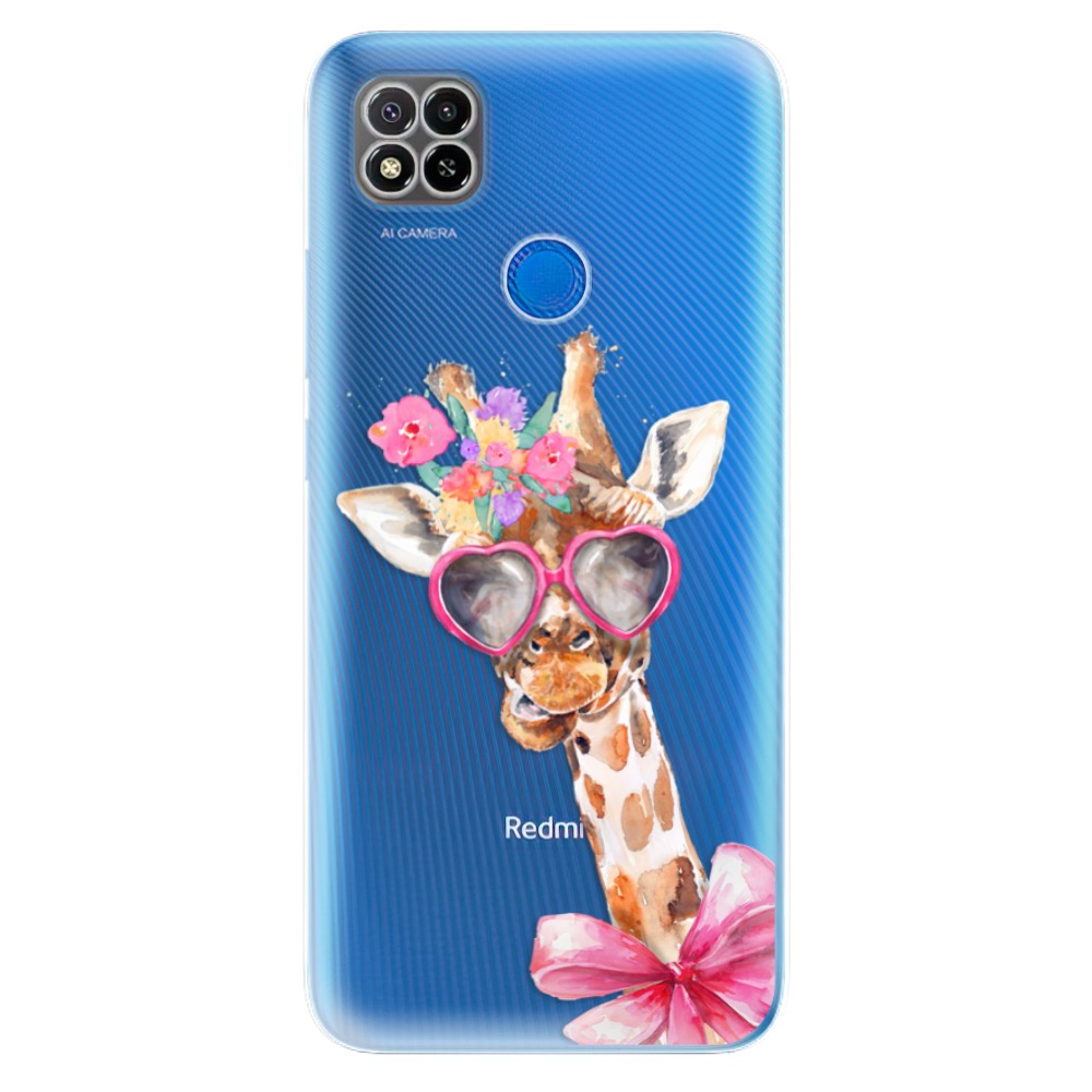 Odolné silikónové puzdro iSaprio - Lady Giraffe - Xiaomi Redmi 9C
