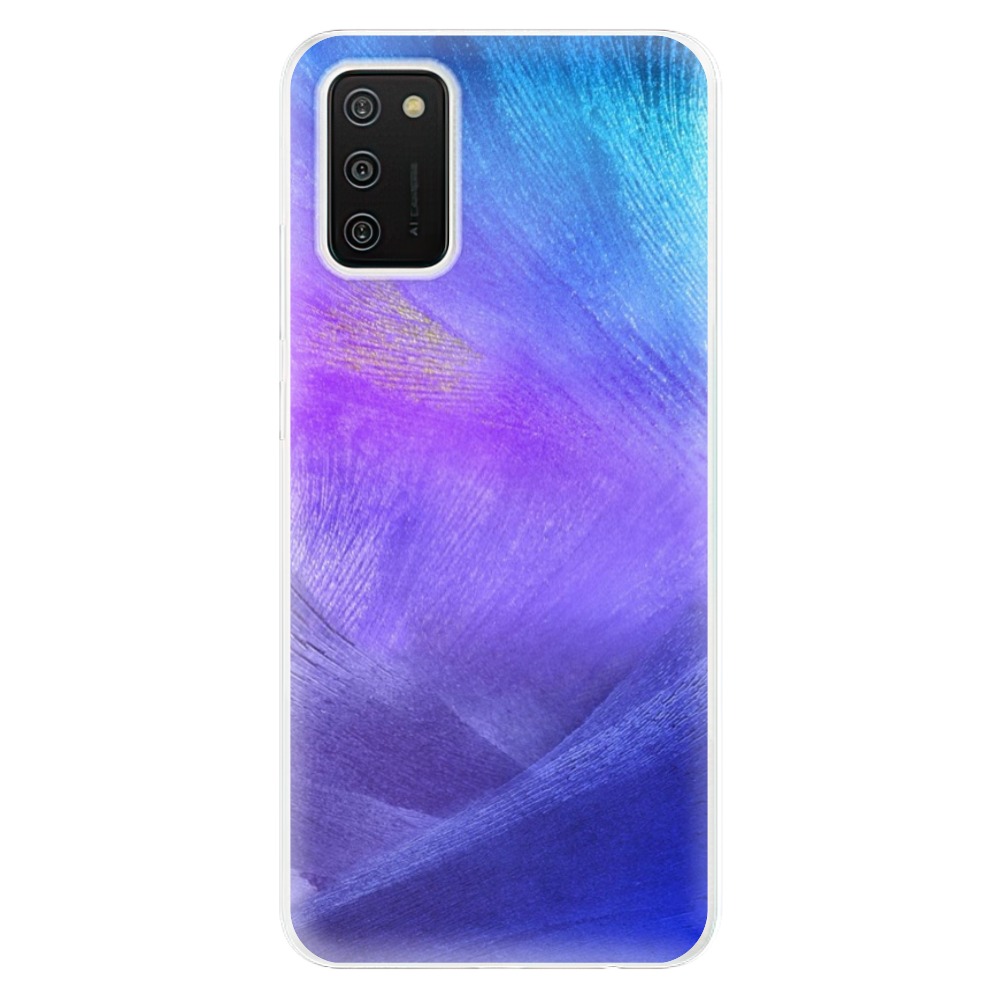 Odolné silikónové puzdro iSaprio - Purple Feathers - Samsung Galaxy A02s