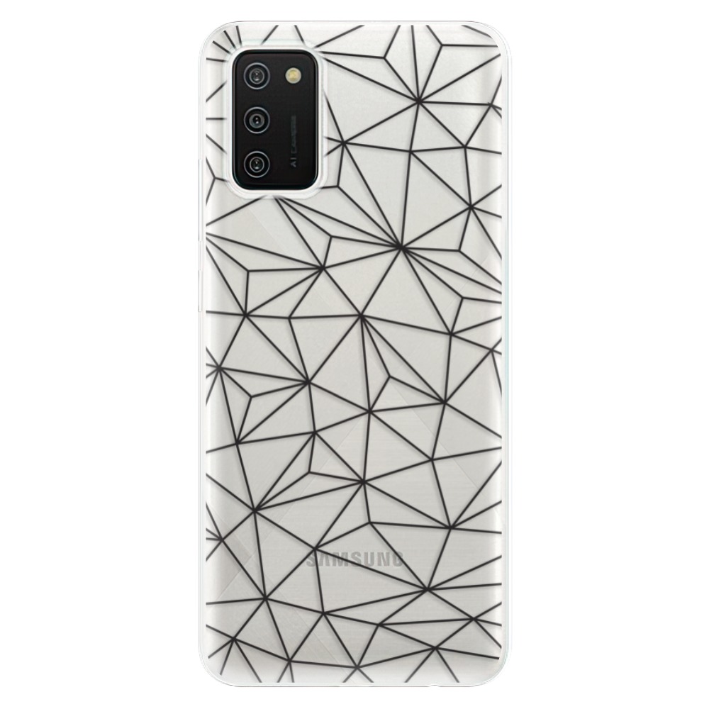 Odolné silikónové puzdro iSaprio - Abstract Triangles 03 - black - Samsung Galaxy A02s