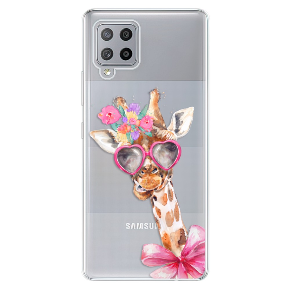 Odolné silikónové puzdro iSaprio - Lady Giraffe - Samsung Galaxy A42