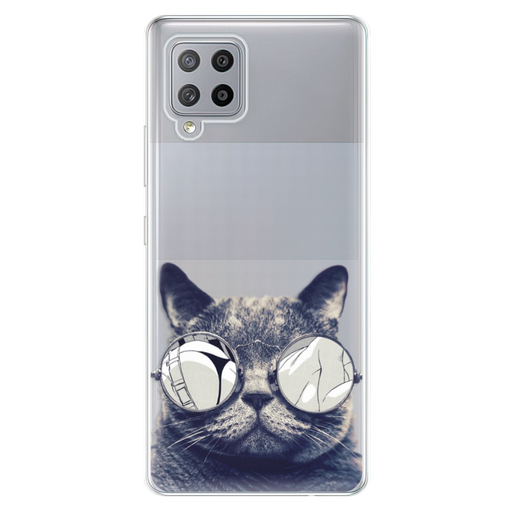 Odolné silikónové puzdro iSaprio - Crazy Cat 01 - Samsung Galaxy A42