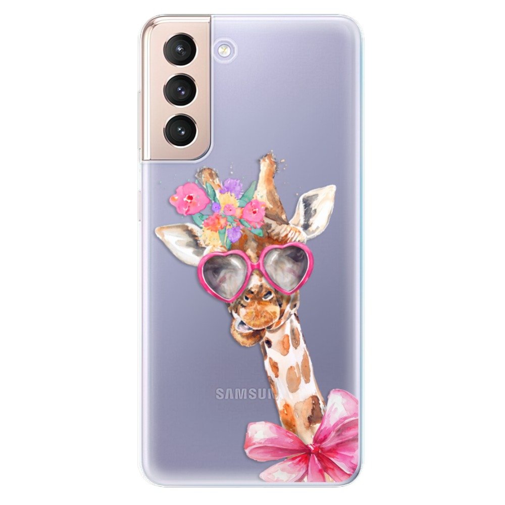 Odolné silikónové puzdro iSaprio - Lady Giraffe - Samsung Galaxy S21
