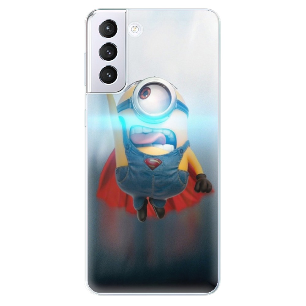 Odolné silikónové puzdro iSaprio - Mimons Superman 02 - Samsung Galaxy S21+