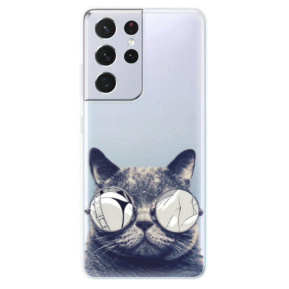 Odolné silikónové puzdro iSaprio - Crazy Cat 01 - Samsung Galaxy S21 Ultra