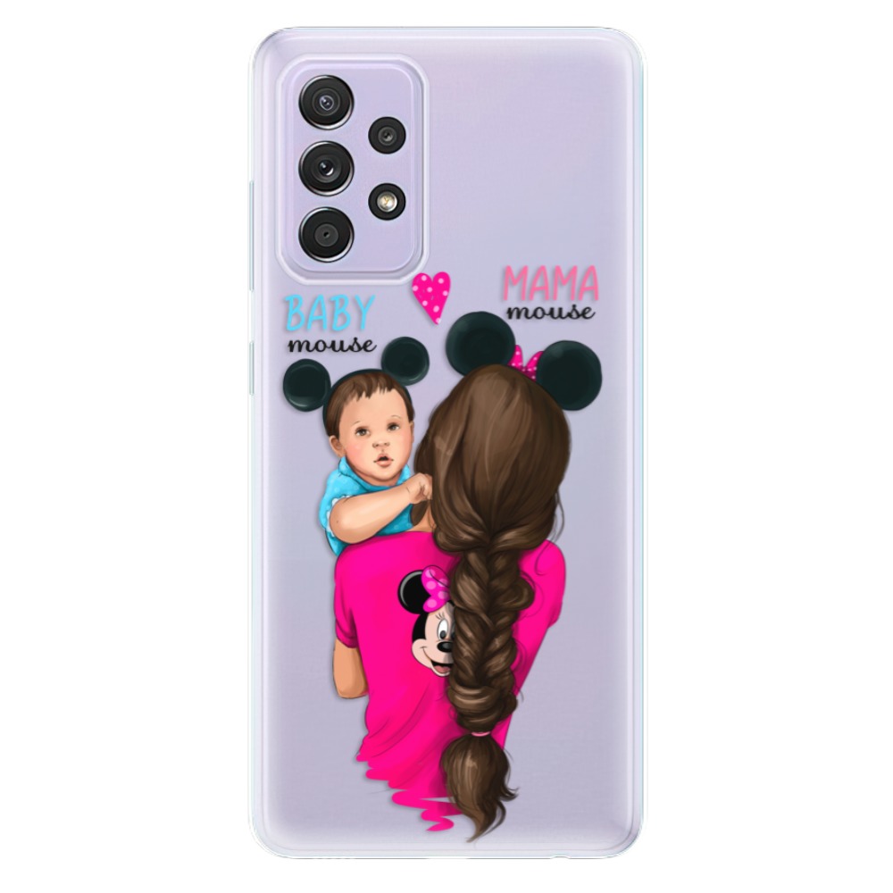 Odolné silikónové puzdro iSaprio - Mama Mouse Brunette and Boy - Samsung Galaxy A52/A52 5G