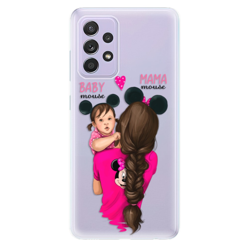 Odolné silikónové puzdro iSaprio - Mama Mouse Brunette and Girl - Samsung Galaxy A52/A52 5G