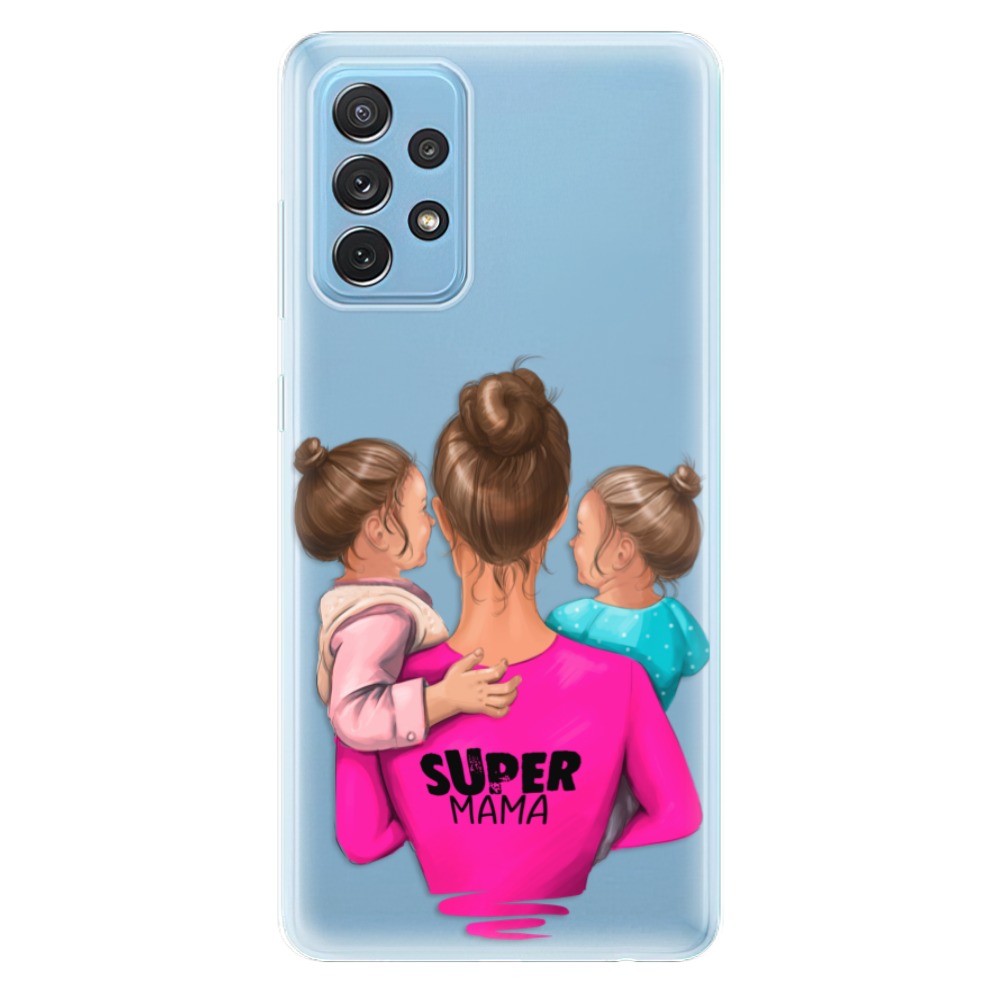 Odolné silikónové puzdro iSaprio - Super Mama - Two Girls - Samsung Galaxy A72