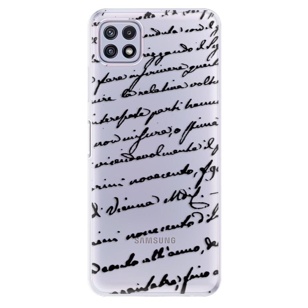 Odolné silikónové puzdro iSaprio - Handwriting 01 - black - Samsung Galaxy A22 5G
