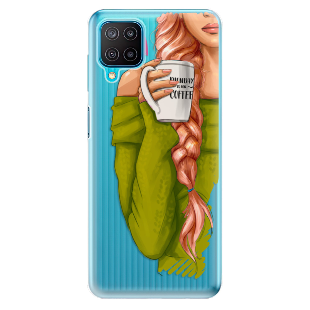 Odolné silikónové puzdro iSaprio - My Coffe and Redhead Girl - Samsung Galaxy M12