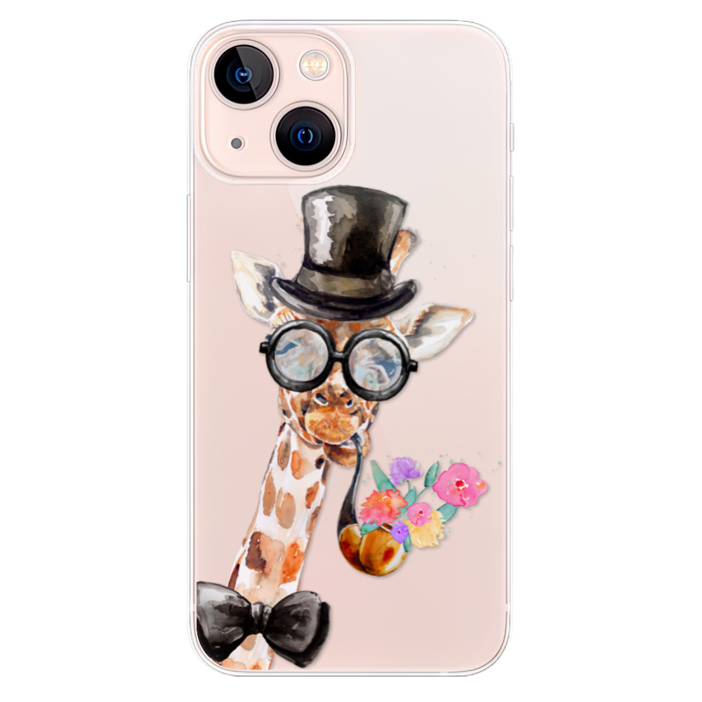 Odolné silikónové puzdro iSaprio - Sir Giraffe - iPhone 13 mini
