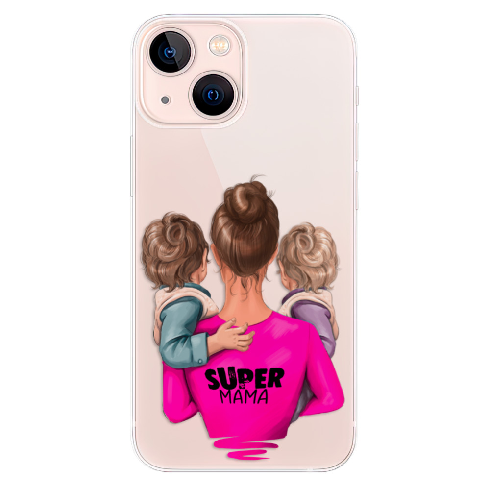 Odolné silikónové puzdro iSaprio - Super Mama - Two Boys - iPhone 13 mini
