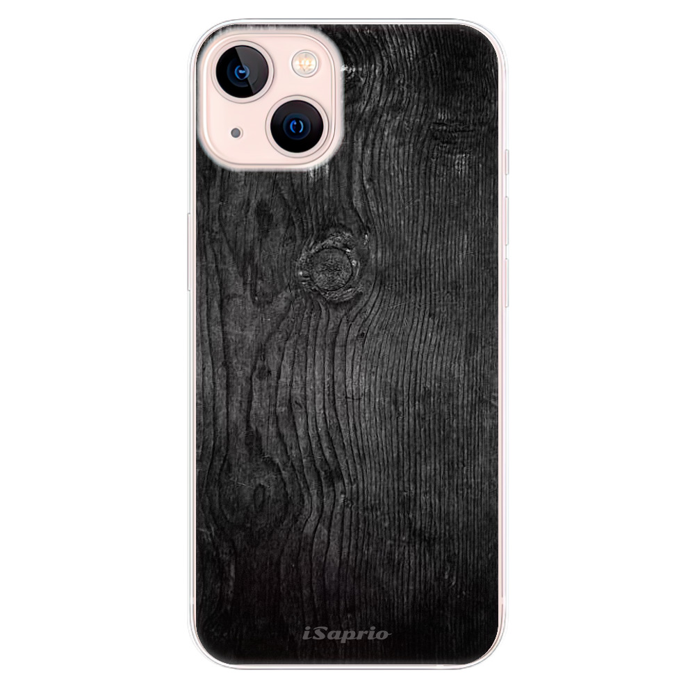 Odolné silikónové puzdro iSaprio - Black Wood 13 - iPhone 13