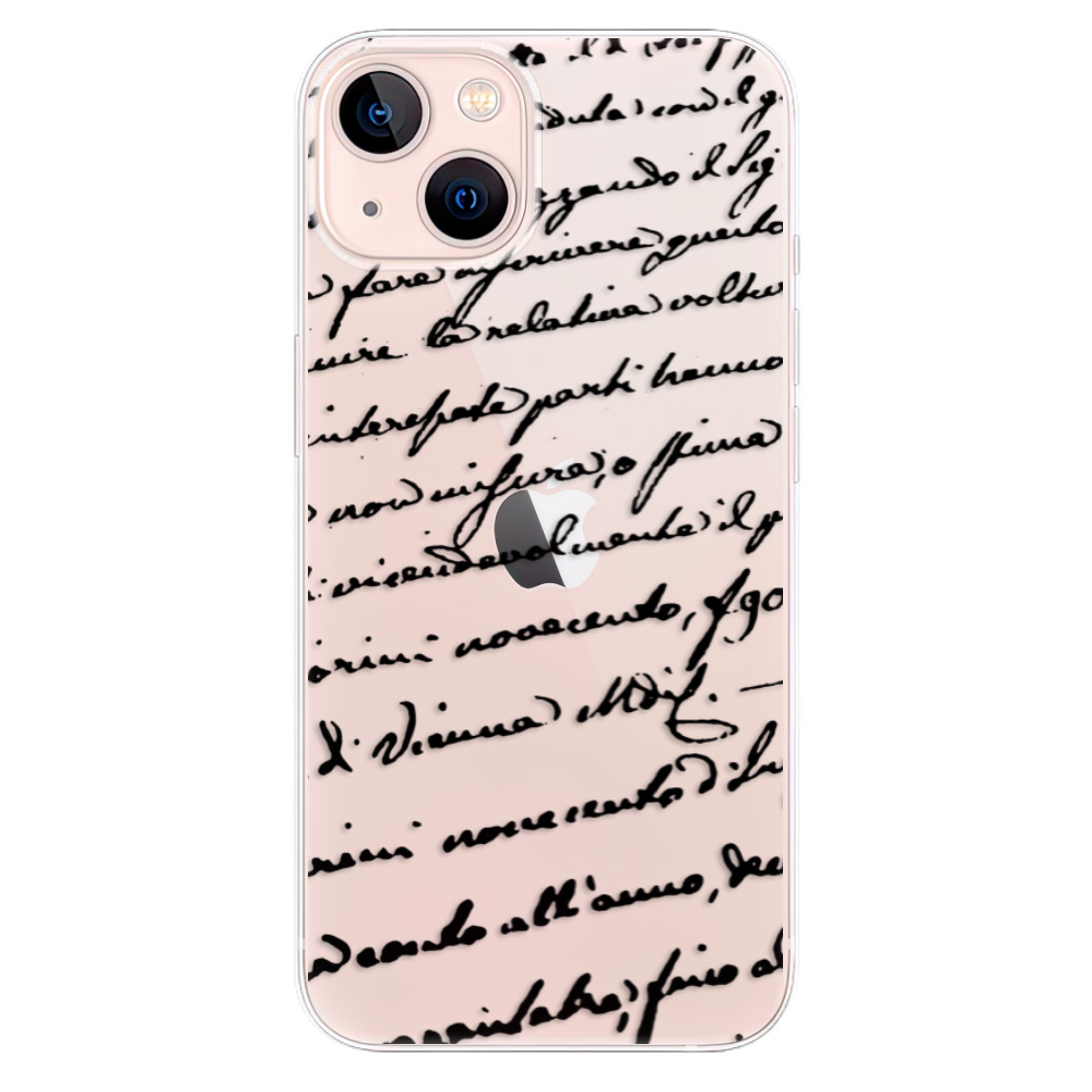 Odolné silikónové puzdro iSaprio - Handwriting 01 - black - iPhone 13