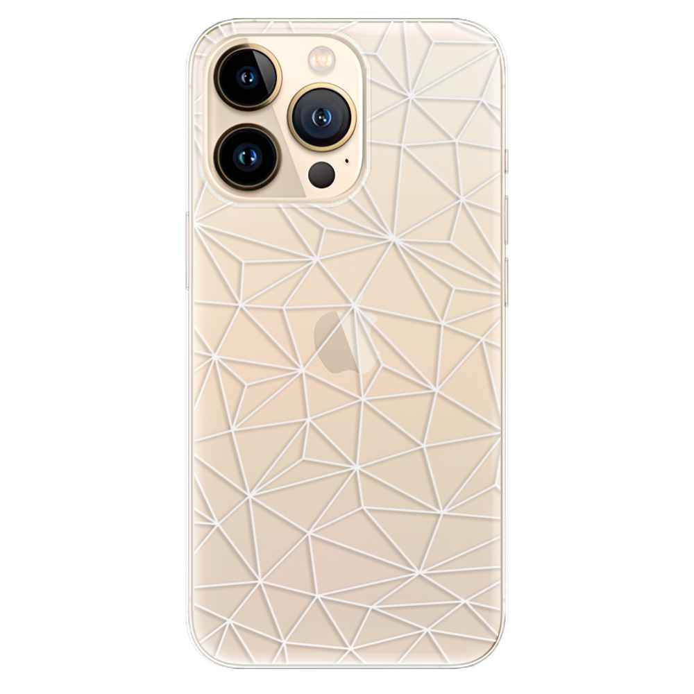 Odolné silikónové puzdro iSaprio - Abstract Triangles 03 - white - iPhone 13 Pro