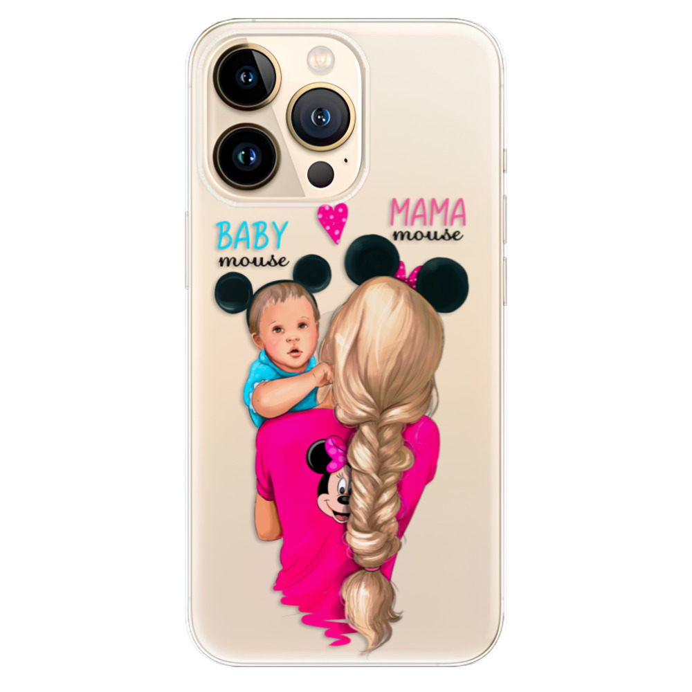 Odolné silikónové puzdro iSaprio - Mama Mouse Blonde and Boy - iPhone 13 Pro Max