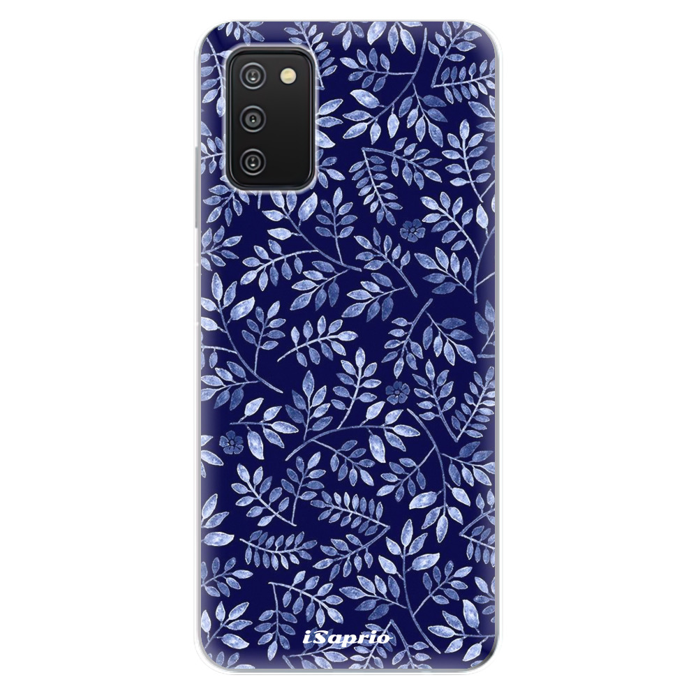 Odolné silikónové puzdro iSaprio - Blue Leaves 05 - Samsung Galaxy A03s
