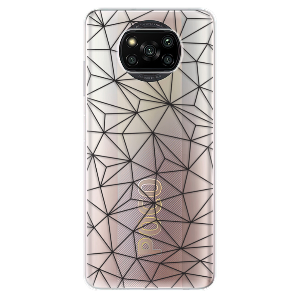 Odolné silikónové puzdro iSaprio - Abstract Triangles 03 - black - Xiaomi Poco X3 Pro / X3 NFC