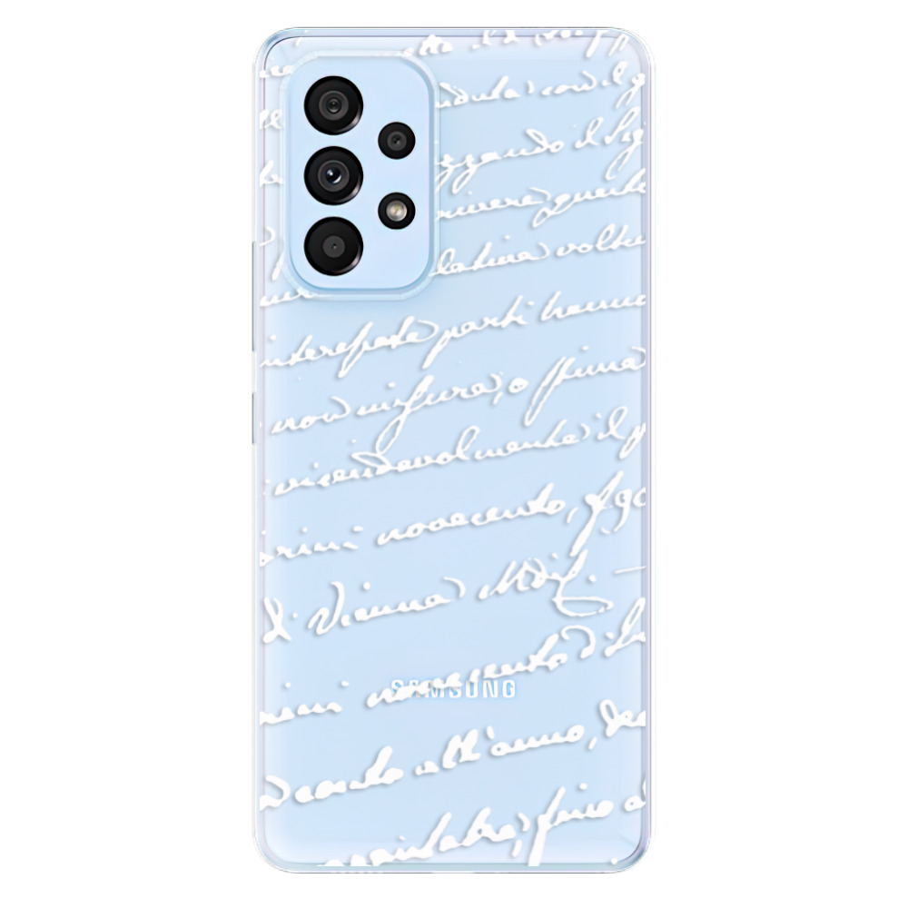 Odolné silikónové puzdro iSaprio - Handwriting 01 - white - Samsung Galaxy A53 5G