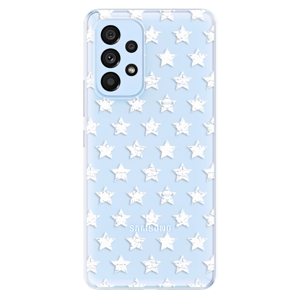 Odolné silikónové puzdro iSaprio - Stars Pattern - white - Samsung Galaxy A73 5G