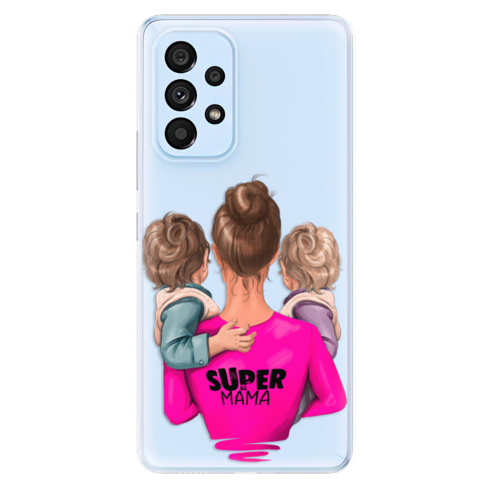 Odolné silikónové puzdro iSaprio - Super Mama - Two Boys - Samsung Galaxy A73 5G