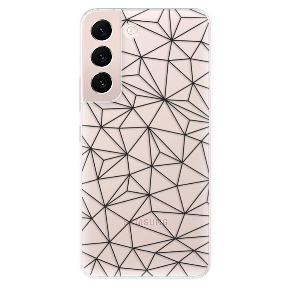 Odolné silikónové puzdro iSaprio - Abstract Triangles 03 - black - Samsung Galaxy S22 5G