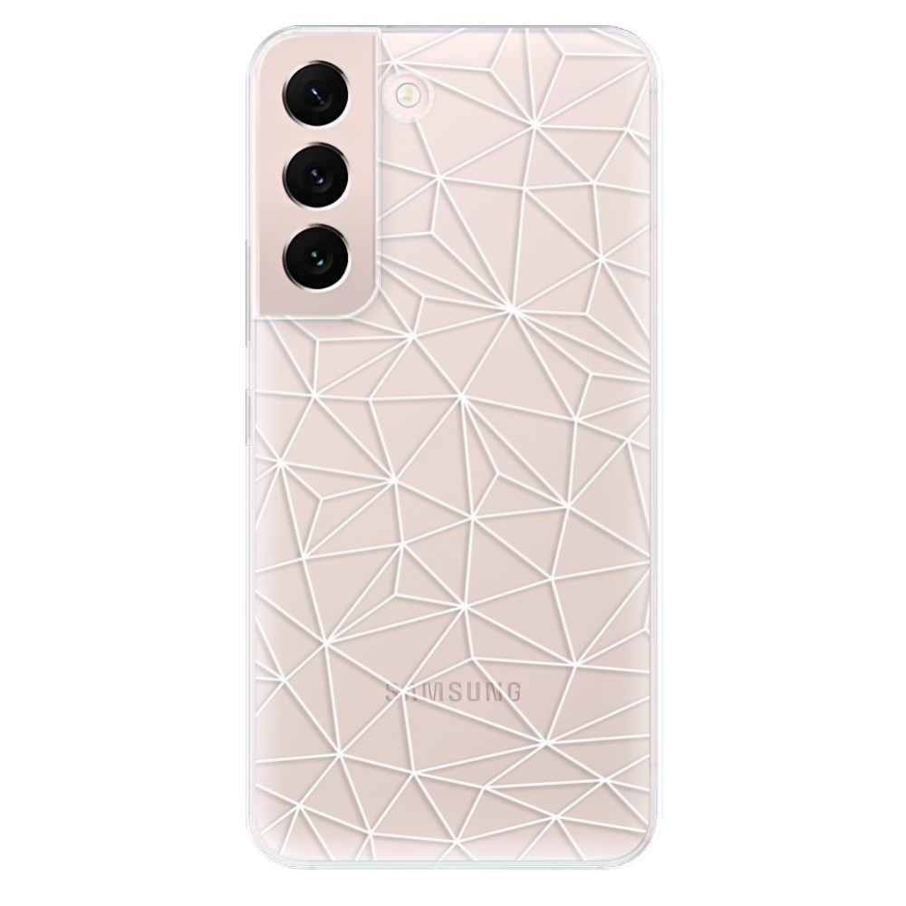 Odolné silikónové puzdro iSaprio - Abstract Triangles 03 - white - Samsung Galaxy S22 5G